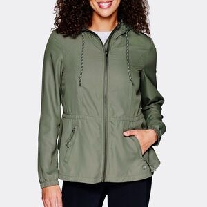 AVALANCHE Elastic Waist Adjustable Fit Ripstop Hoodie Hiking Jacket Raincoat